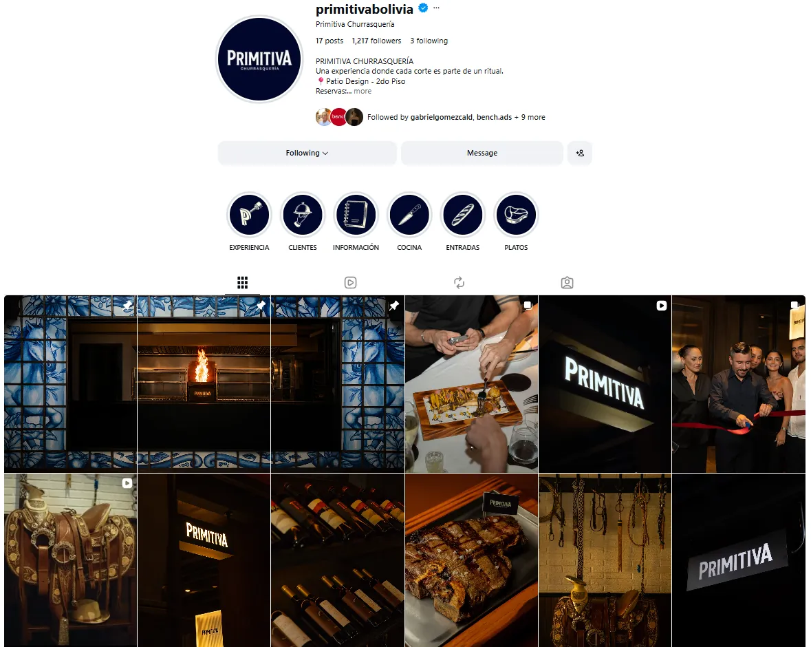 Gestión de redes sociales — Primitiva Churrasquería